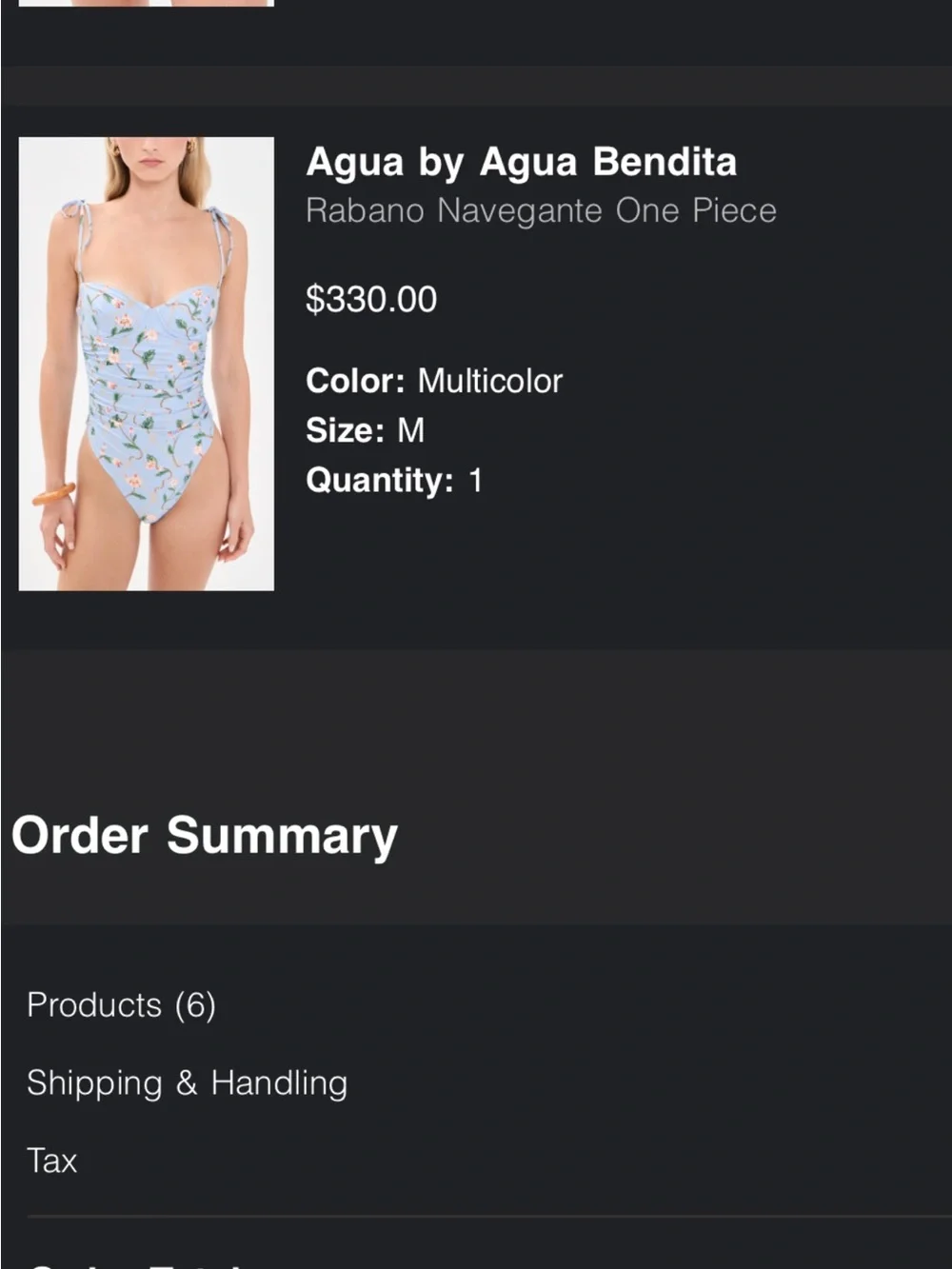 Agua Bendita Sky Blue Floral Tie-Shoulder One-Piece NWT!!!